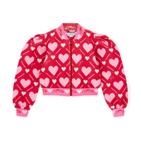 AW25 ADee LISETTE Red & Pink Heart Print Bomber Jacket