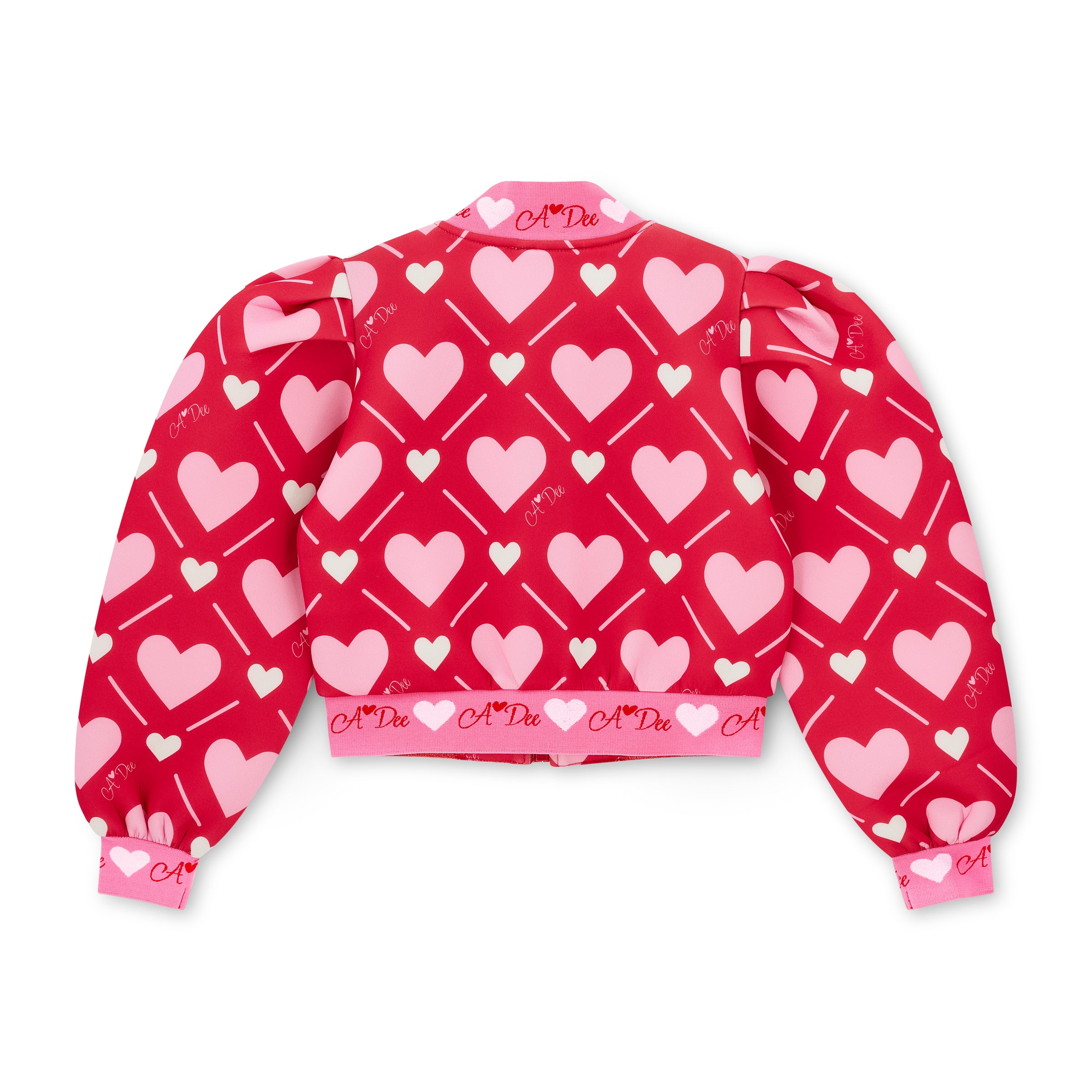 AW25 ADee LISETTE Red & Pink Heart Print Bomber Jacket