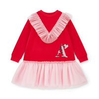 PREORDER AW25 ADee LACEY Red & Pink Logo Tulle Dress