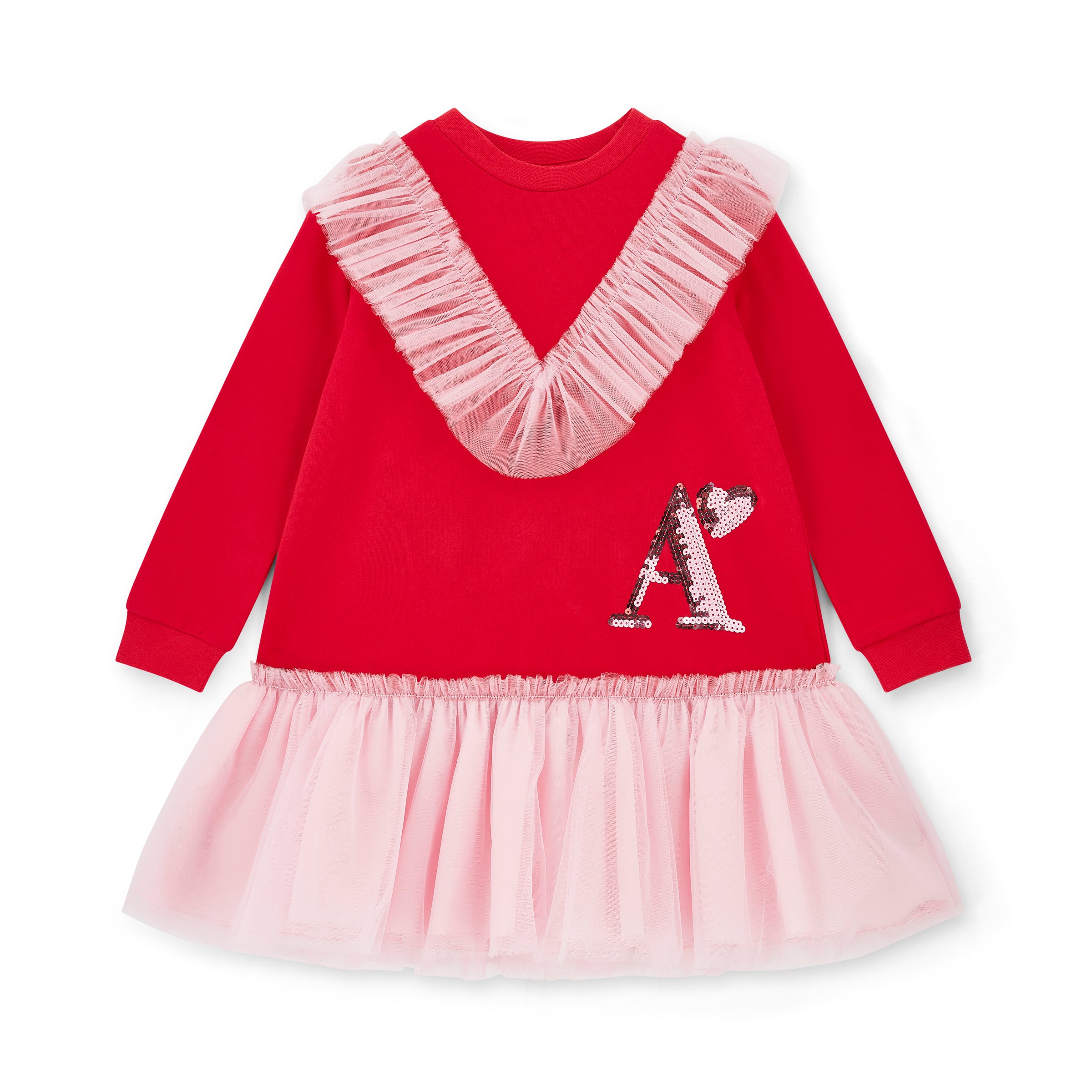 PREORDER AW25 ADee LACEY Red & Pink Logo Tulle Dress