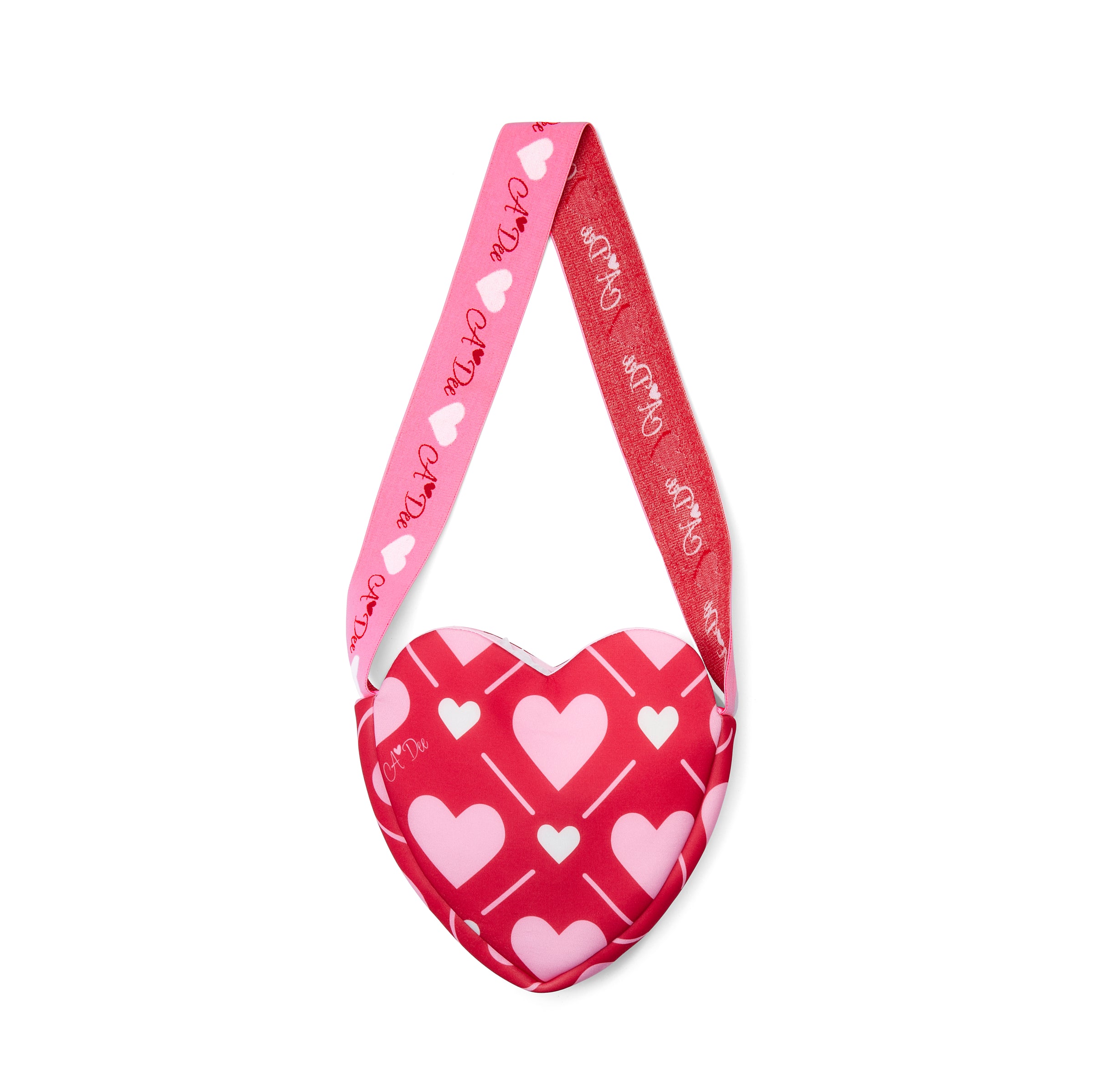 AW25 ADee LOUISE Red Pink & White Heart Print Bag