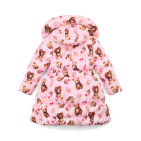 AW25 ADee LAUREN Pink Bear Print Bow Coat