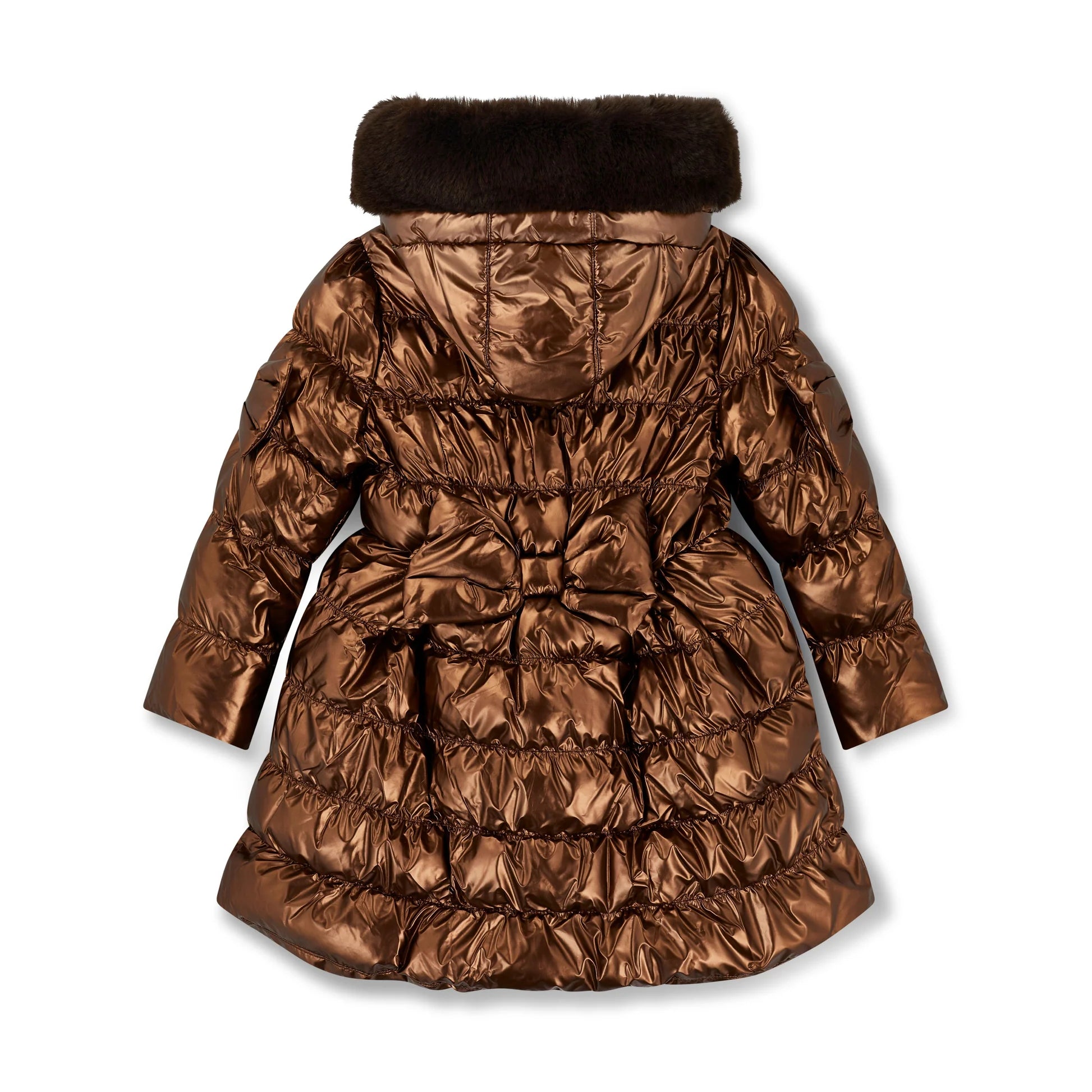 AW25 ADee MONTANA Brown Metallic Bow Coat