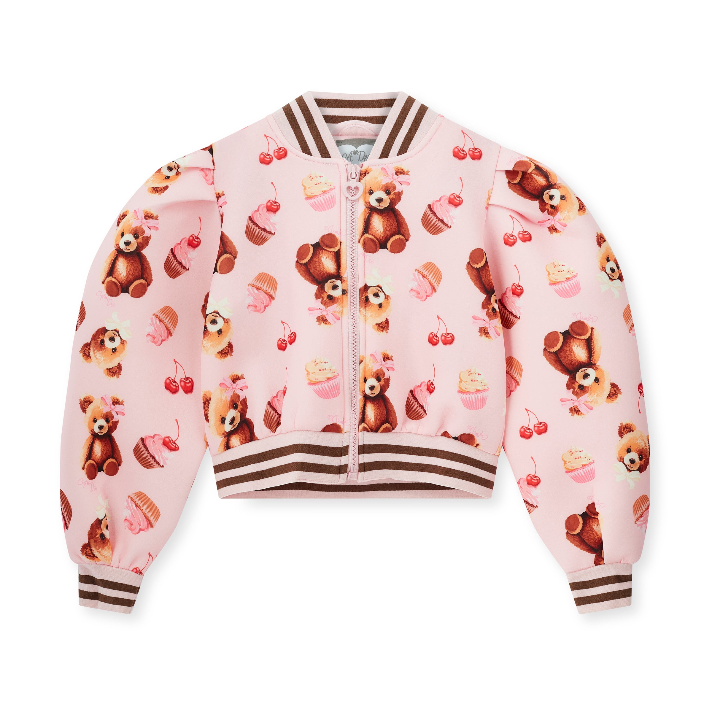AW25 ADee LISETTE Pink Bear Print Bomber Jacket