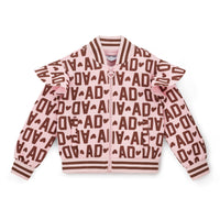 AW25 ADee MELODY Pink & Brown Initial Print Bomber Jacket