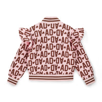 AW25 ADee MELODY Pink & Brown Initial Print Bomber Jacket