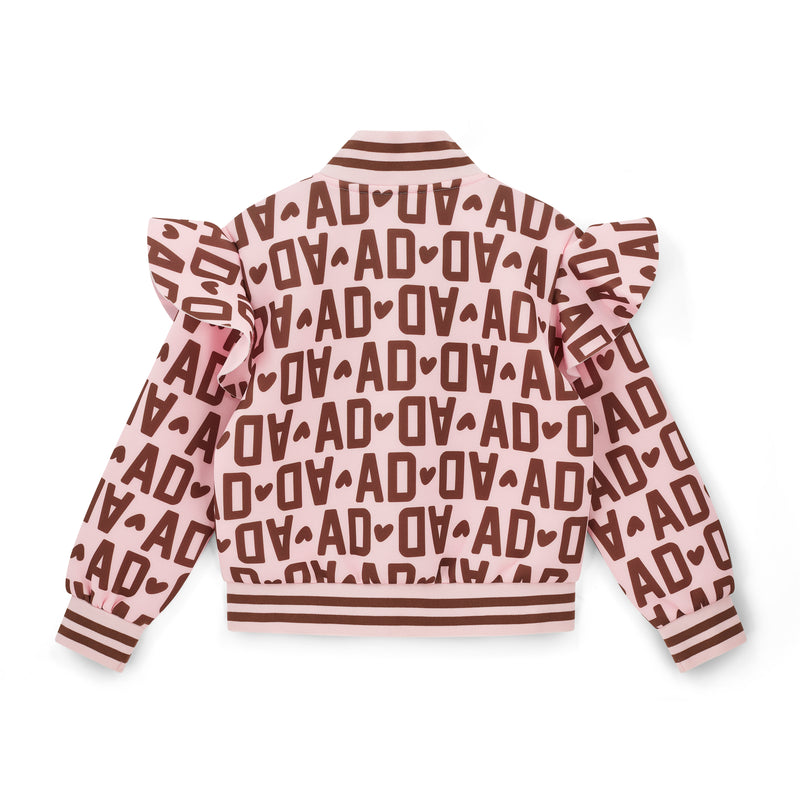 AW25 ADee MELODY Pink & Brown Initial Print Bomber Jacket