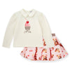 AW25 ADee MABEL White Cupcake Bear Print Logo Skirt Set