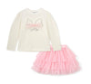 AW25 ADee MACKENZIE White & Pink Tulle Bow Skirt Set