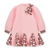 AW25 ADee MAISIE Pink Initial Print Bow Dress
