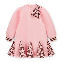 AW25 ADee MAISIE Pink Initial Print Bow Dress