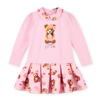 AW25 ADee MEADOW Pink Bear Print Logo Dress