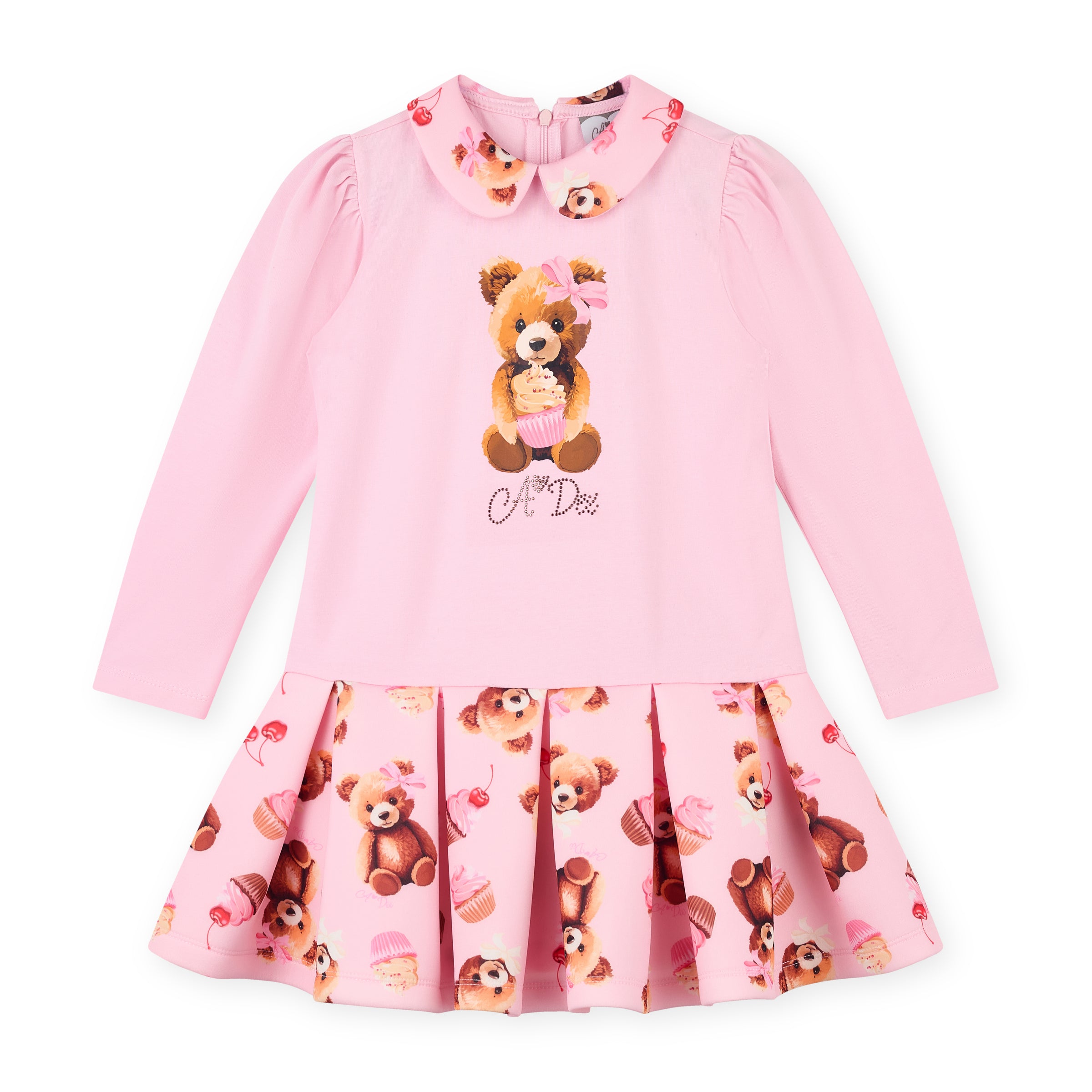 AW25 ADee MEADOW Pink Bear Print Logo Dress