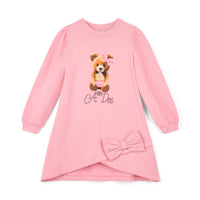 AW25 ADee MICHELLE Pink Bear Logo Bow Dress