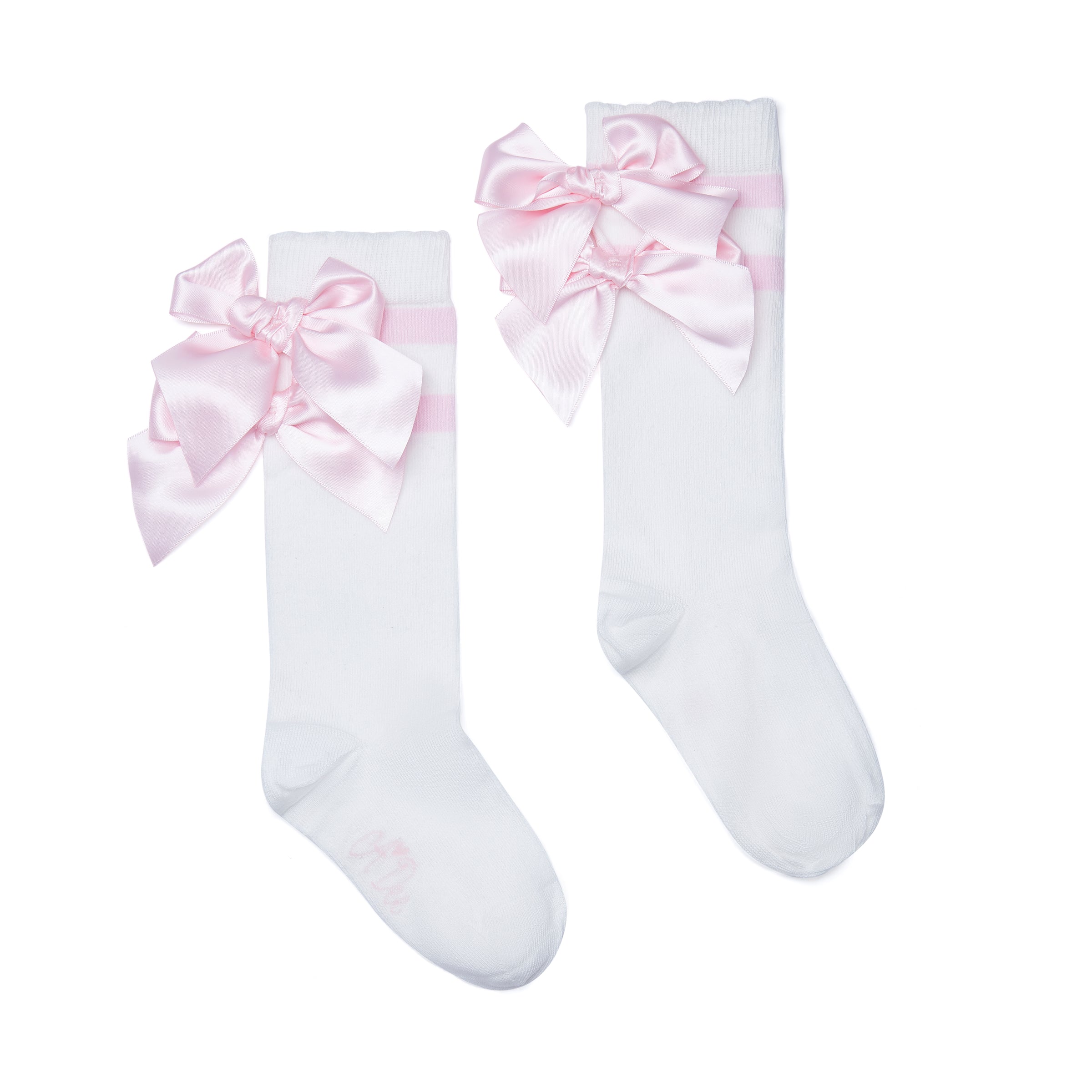 AW25 ADee MAEVE White & Pink Bow Knee High Socks