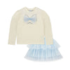 AW25 ADee NAYA White & Blue Tulle Bow Skirt Set