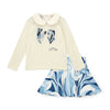AW25 ADee NELLIE White Swirl Print Bow Logo Skirt Set
