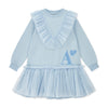AW25 ADee LACEY Blue Logo Tulle Dress