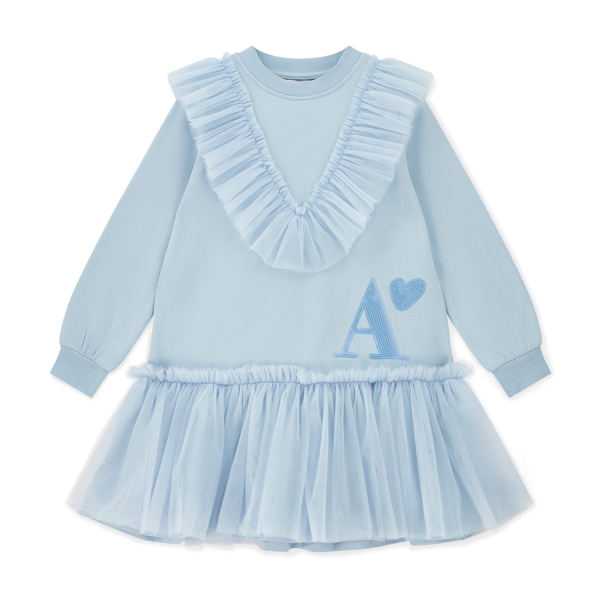 AW25 ADee LACEY Blue Logo Tulle Dress