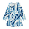 AW25 ADee NORA White & Blue Swirl Print Collar Dress