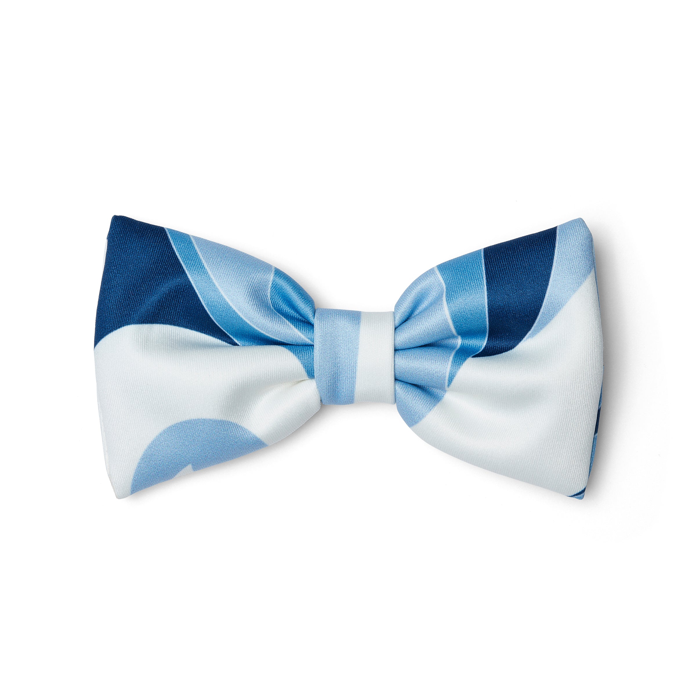 AW25 ADee LEIGHTON Blue & White Swirl Print Bow Hair Clip