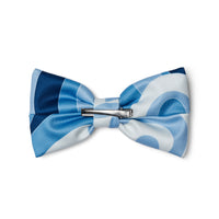 AW25 ADee LEIGHTON Blue & White Swirl Print Bow Hair Clip