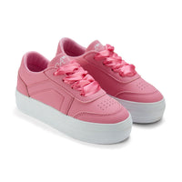 AW25 ADee PATTY Pink Ribbon Lace Platform Trainers