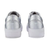 AW25 ADee PATTY Silver Ribbon Lace Platform Trainers