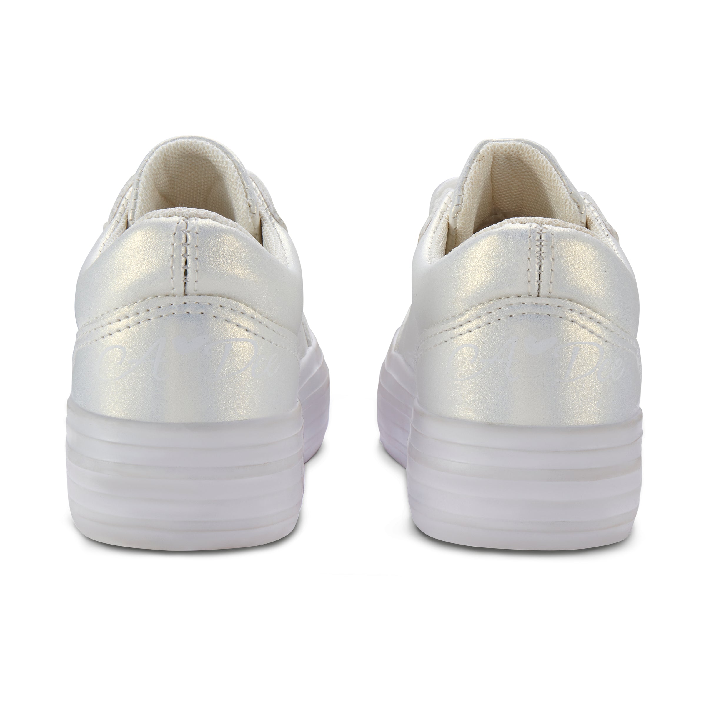 AW25 ADee PATTY White Ribbon Lace Platform Trainers