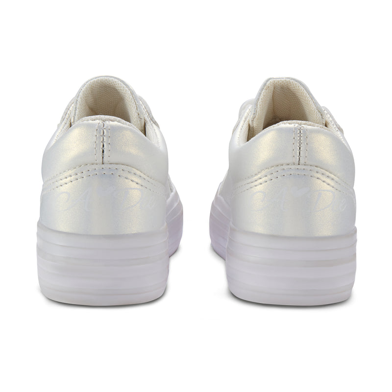 AW25 ADee PATTY White Ribbon Lace Platform Trainers