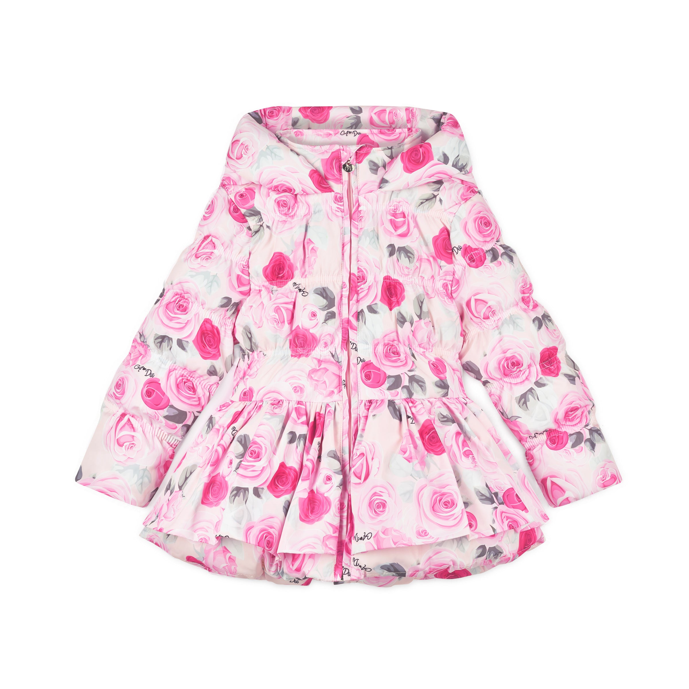 ADee Girls AVA Pink Rose Print Coat