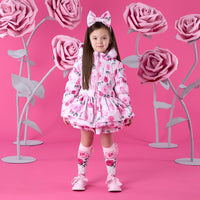ADee Girls AVA Pink Rose Print Coat