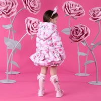 ADee Girls AVA Pink Rose Print Coat