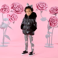 ADee Girls AVERY Black Faux Fur Coat