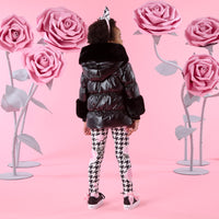 ADee Girls AVERY Black Faux Fur Coat