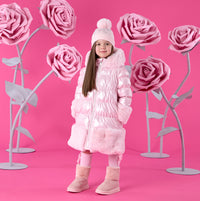 ADee Girls AURORA Pink Faux Fur Coat