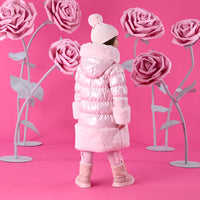 ADee Girls AURORA Pink Faux Fur Coat