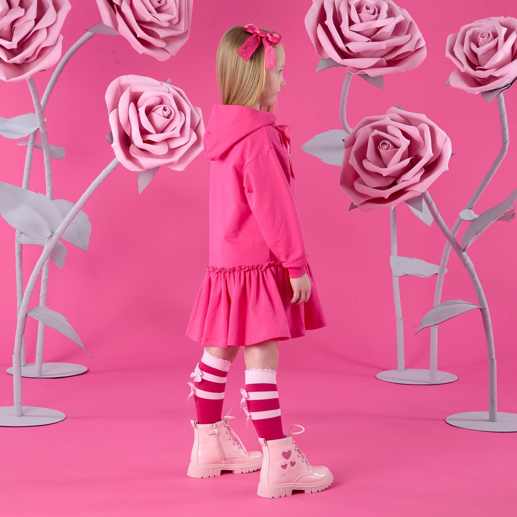ADee Girls ALANA Pink Hoody Dress