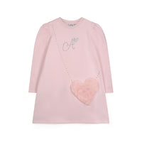 ADee Girls ALYSSA Pink Faux Fur Handbag Dress