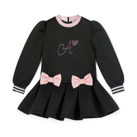 ADee Girls ALIVIA Black Bows Dress