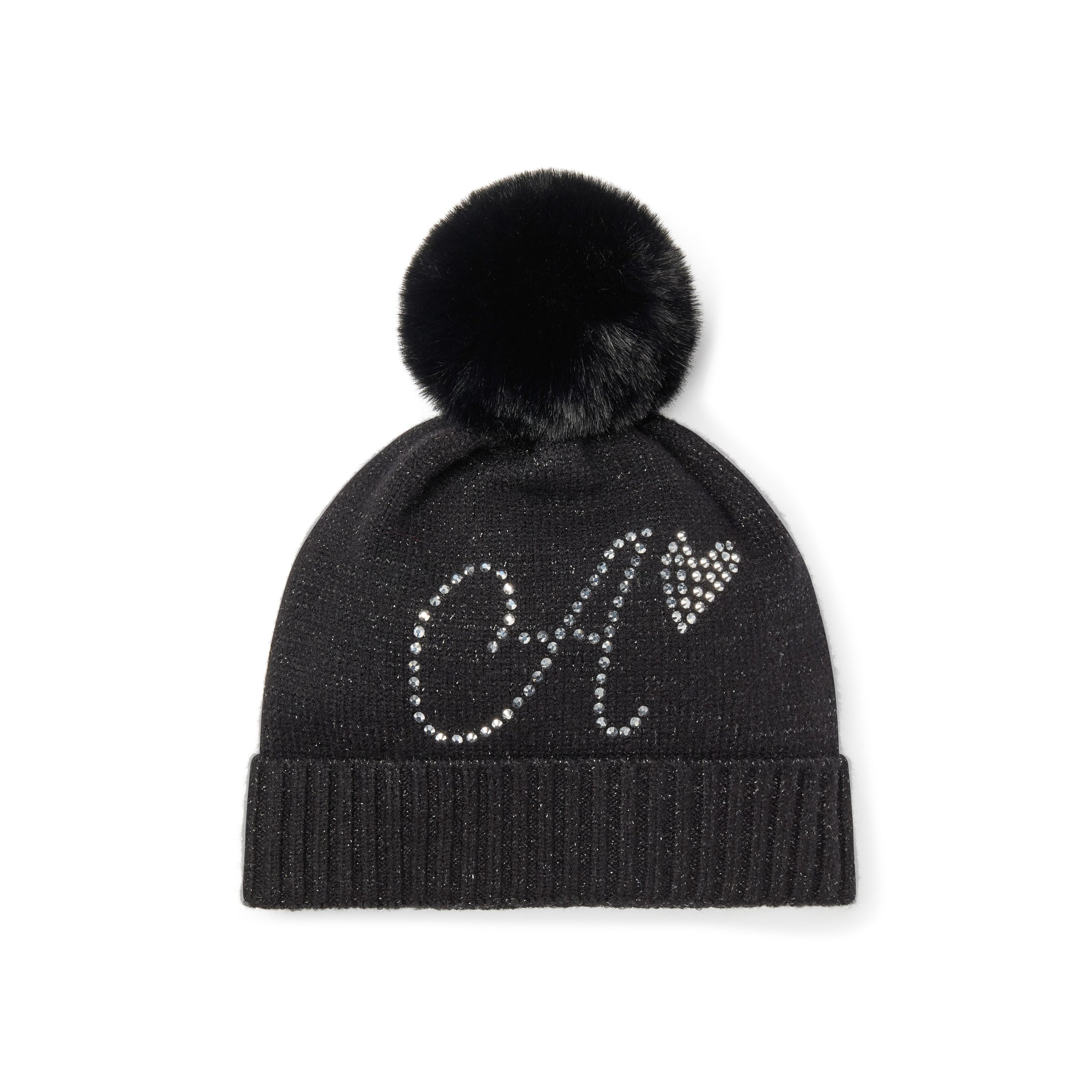 ADee Girls APRIL Black Pom Pom Hat