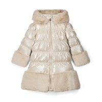 ADee Girls AURORA Beige Faux Fur Coat