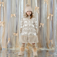 ADee Girls AURORA Beige Faux Fur Coat