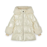 ADee Girls AVERY White Faux Fur Coat
