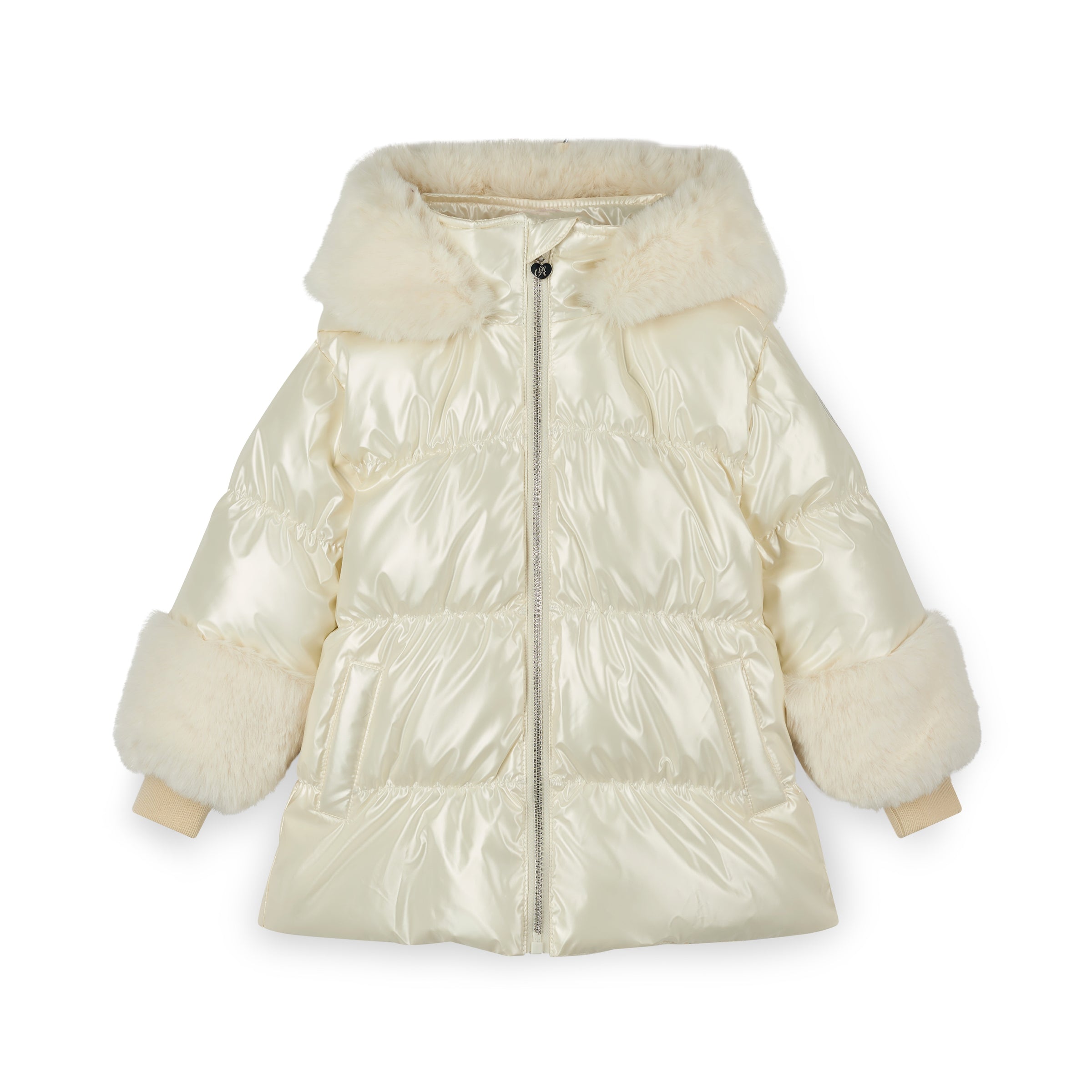 ADee Girls AVERY White Faux Fur Coat