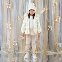 ADee Girls AVERY White Faux Fur Coat