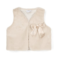 ADee Girls ANNA Beige Faux Fur Gilet