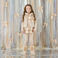 ADee Girls ANNA Beige Faux Fur Gilet