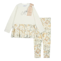 ADee Girls BLAKE White Bow Print Leggings Set