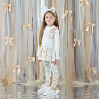 ADee Girls BLAKE White Bow Print Leggings Set